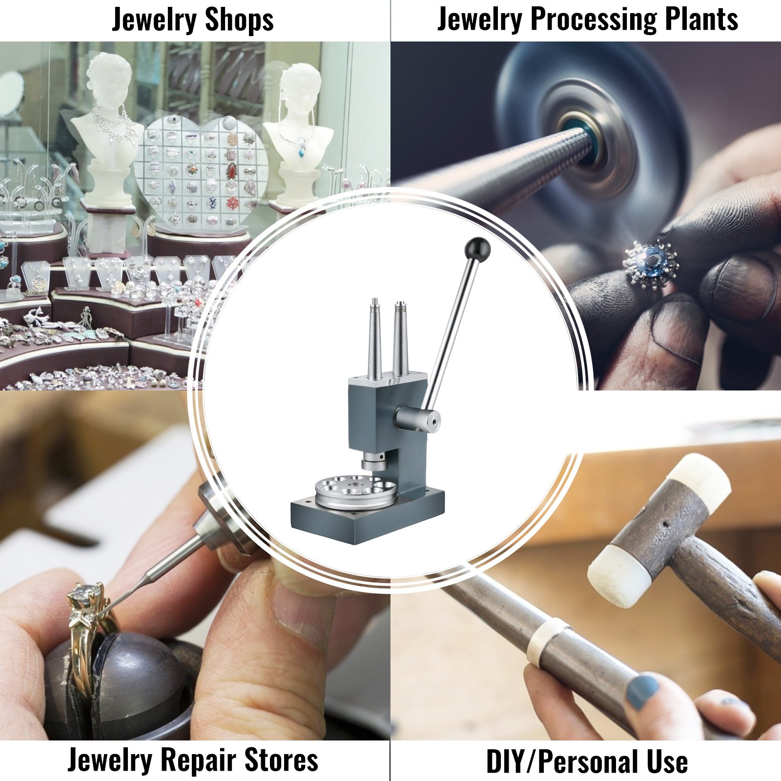 VEVOR Jewelry Ring Stretcher Reducer Enlarger Machine Adjustment Sizer Tool 4-14