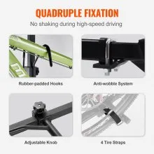 VEVOR Hitch Mount Bike Rack, 2-Bike Platform Style, 80 LBS Max Capacity Bike Rack Hitch for 1.25-/2-inch Receiver, Titling and Folding Bike Carrier with Tires up to 2.4" Wide, for Car, SUV, Truck, RV