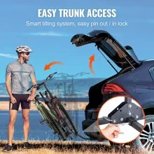 VEVOR Hitch Mount Bike Rack, 2-Bike Platform Style, 80 LBS Max Capacity Bike Rack Hitch for 1.25-/2-inch Receiver, Titling and Folding Bike Carrier with Tires up to 2.4" Wide, for Car, SUV, Truck, RV