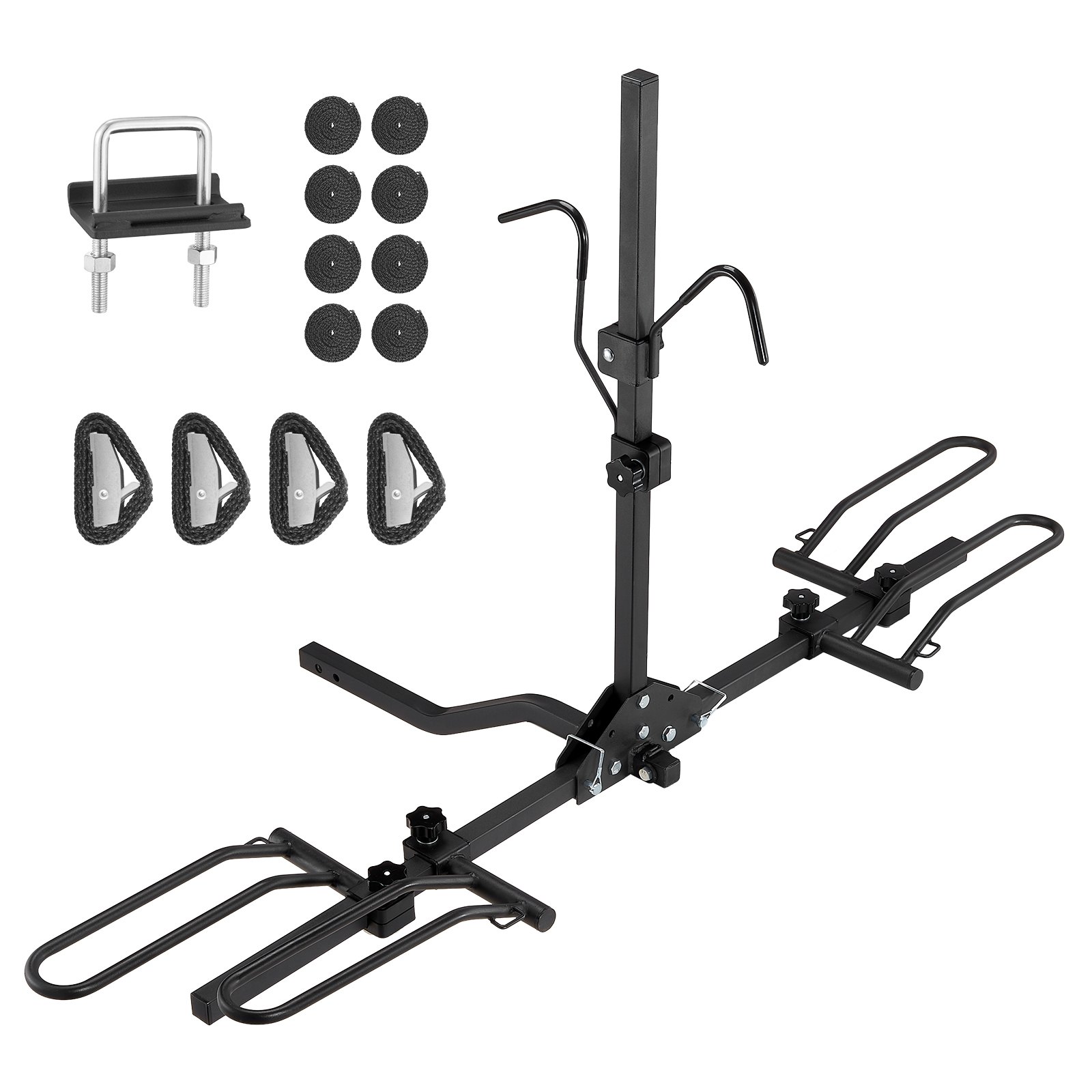 VEVOR Hitch Mount Bike Rack, 2-Bike Platform Style, 36.3 kg Max Capacity Bike Rack Hitch for 1.25-/2-inch Receiver, Titling and Folding Bike Carrier with Tires up to 2.4" Wide, for Car, SUV, Truck, RV