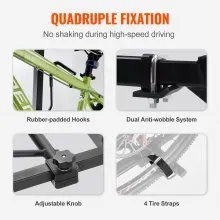 VEVOR Hitch Mount Bike Rack, 2-Bike Platform Style, 160 LBS Max Capacity Bike Rack Hitch for 2-inch Receiver, Titling and Folding Bike Carrier with Tires up to 5" Wide, for Car, SUV, Truck, RV