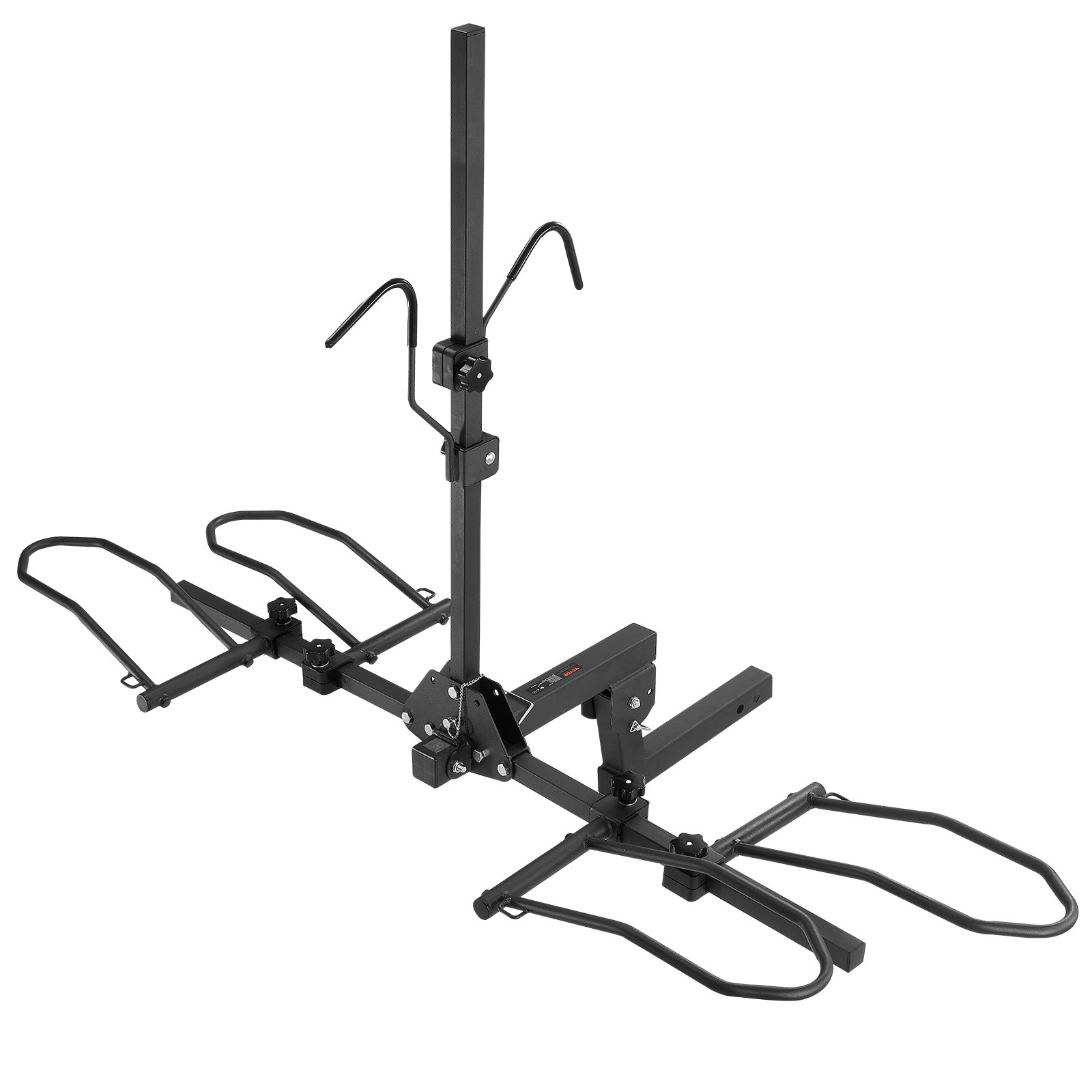 VEVOR hitch mount bike rack with sturdy black frame and adjustable holders for secure bike transport.