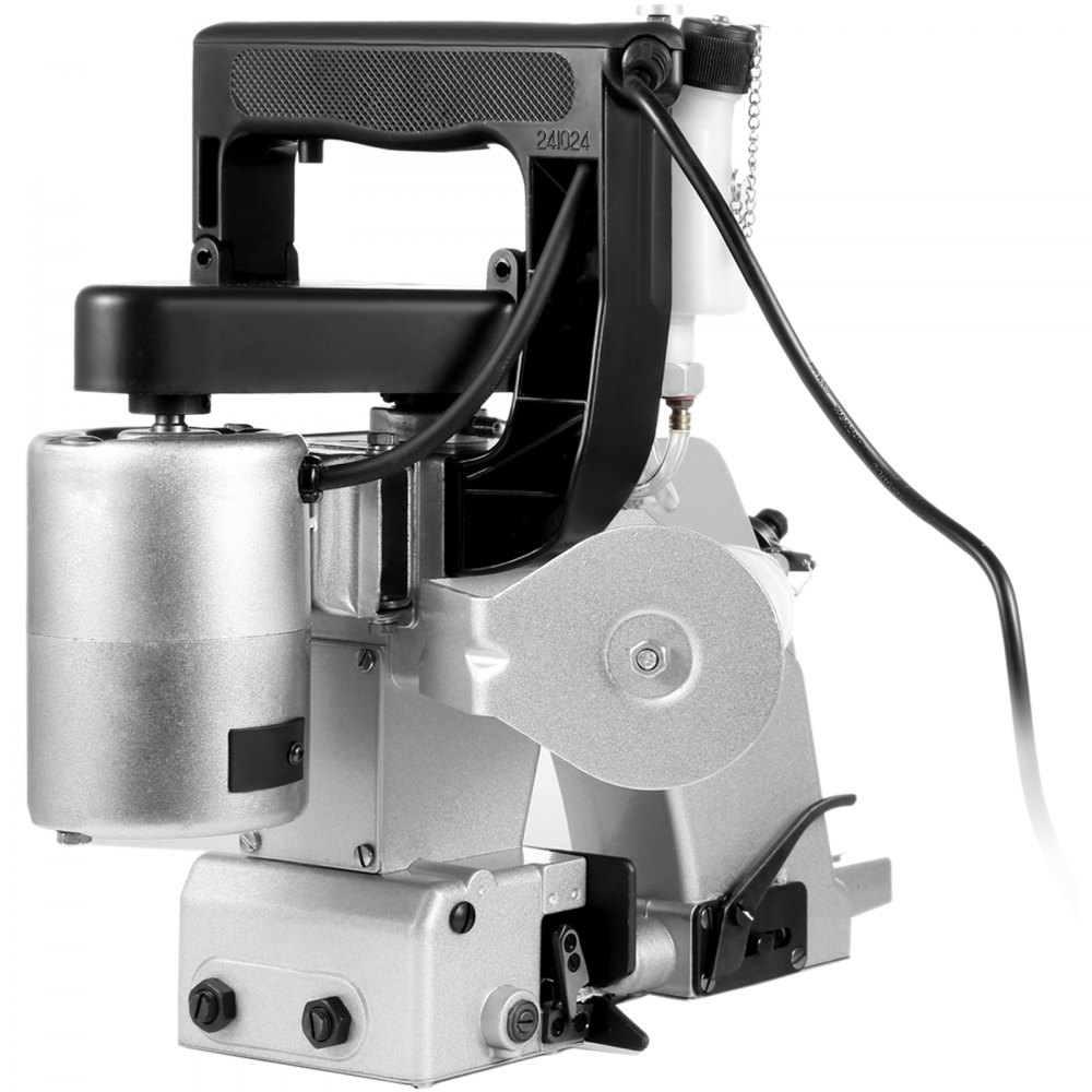 VEVOR Bag Closer Machine 110V Portable Electric Sewing Machine 90W Bag Closer Stitching Automatic Oiling Woven Bag Packing Machine for Woven Snakeskin Bag Sack Silver 36x37x27cm