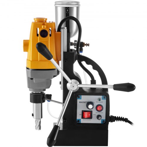 VEVOR Magnetic Drill, 550RPM No-load Speed Electromagnetic Drill Press, 2.16" Depth 1.57" Dia Magnetic Core Drill, 2700LBS Boring Tool Drill Press, w/ 1100W Drill Press, Yellow and Black Drill Machine