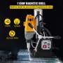 VEVOR Magnetic Drill, 550RPM No-load Speed Electromagnetic Drill Press, 2.16" Depth 1.57" Dia Magnetic Core Drill, 2700LBS Boring Tool Drill Press, w/ 1100W Drill Press, Yellow and Black Drill Machine