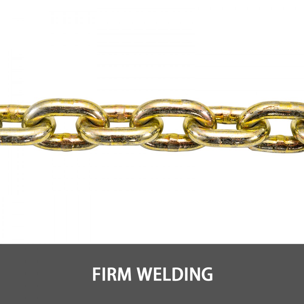 VEVOR 2 Pack G70 Towing Chain 3/8Inchx20ft (10mmx6m) Heavy Duty Chain with Safety Grab Hooks Logging Chain Safe Working Load for Transporting Towing Tie Down Binding Equipment