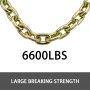 VEVOR 2 Pack G70 Towing Chain 3/8Inchx20ft (10mmx6m) Heavy Duty Chain with Safety Grab Hooks Logging Chain Safe Working Load for Transporting Towing Tie Down Binding Equipment