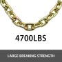 VEVOR Tow Chain 5/16Inchx21Ft Grade 70 Chain 4700lbs Capacity Logging Chain with Safety Grab Hooks Zinc Plated Heavy Duty Chain for Logging Binder Transport Flatbed Truck Trailer Safety 4Pcs