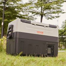 VEVOR Car Refrigerator, 12 Volt Car Refrigerator Fridge, 37 QT/35 L Dual Zone Portable Freezer, -4℉-50℉ Adjustable Range, 12/24V DC and 100-240V AC Compressor Cooler for Outdoor, Camping, Travel, RV