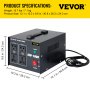 VEVOR Isolation Transformer, 1000Watts Surge, 4 Outlets AC 110V to 120V Isolating, Circuit Machine with Pass-Through Grounding and Used for Laboratory and Line Maintenance CE