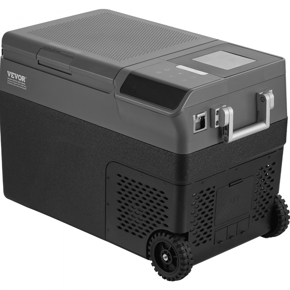 VEVOR Portable Car Refrigerator, with Ice Making Function, 12 Volt Car Refrigerator Fridge, 37 QT Single Zone Portable Freezer, -4℉-68℉ Adjustable Temperature, with Casters for Camping, Car, RV