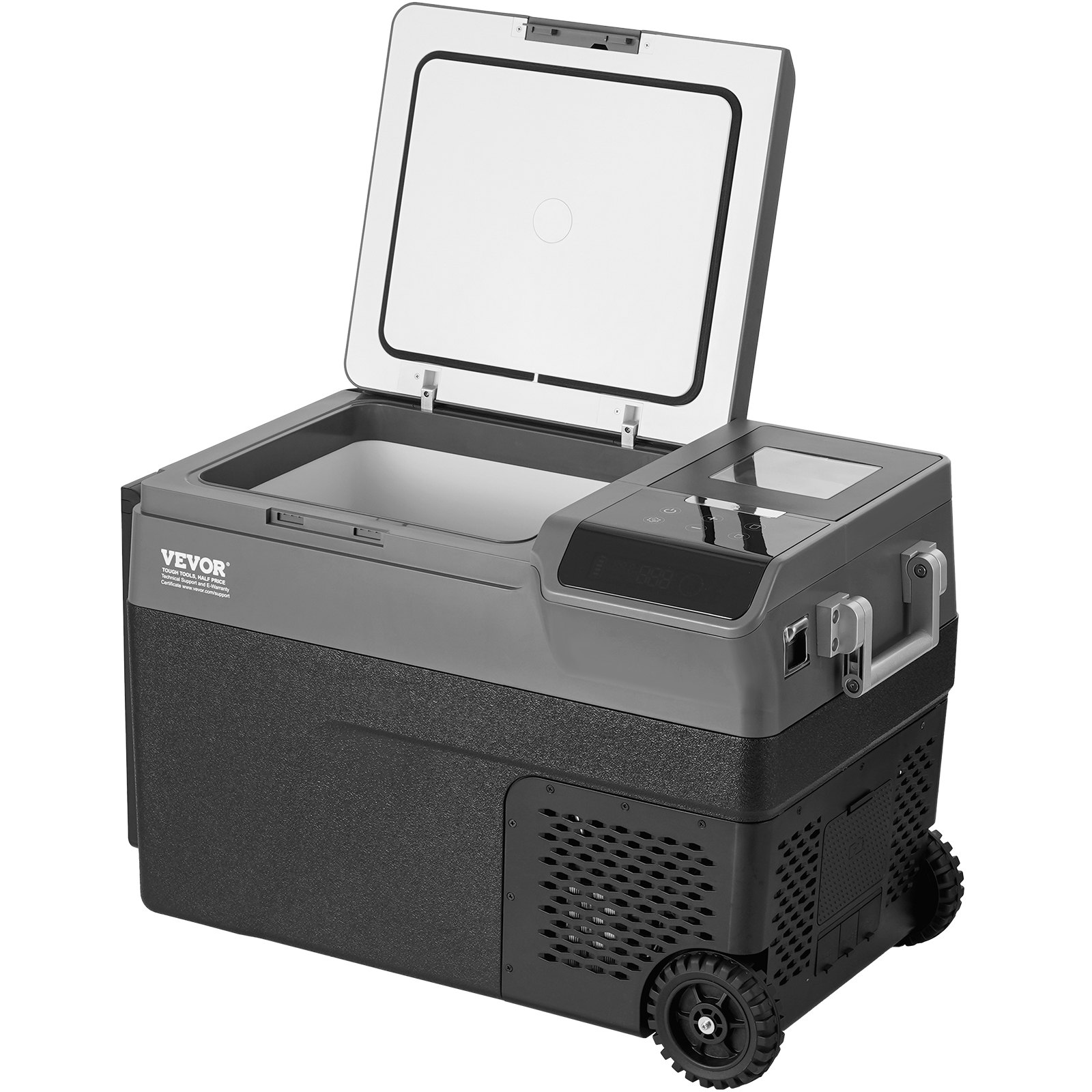 VEVOR Portable Car Refrigerator, with Ice Making Function, 12 Volt Car Refrigerator Fridge, 37 QT Single Zone Portable Freezer, -4℉-68℉ Adjustable Temperature, with Casters for Camping, Car, RV