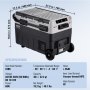 VEVOR Portable Car Refrigerator Freezer Compressor 50 L Dual Zone for Home Car