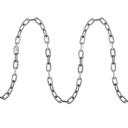 VEVOR Grade 30 Chain 0.25 Inch by 20Ft Length Grade 30 Proof Coil Chain Zinc Plated Grade 30 Chain for Towing Logging Agriculture and Guard Rails