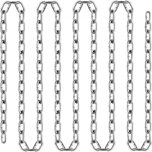 VEVOR Grade 30 Chain 0.31 Inch by 20Ft Length Grade 30 Proof Coil Chain Zinc Plated Grade 30 Chain for Towing Logging Agriculture and Guard Rails