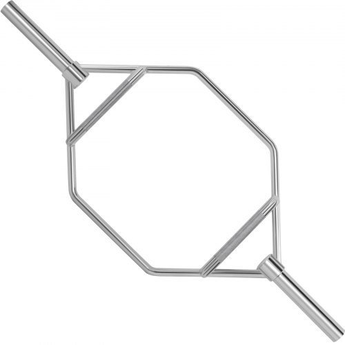 VEVOR Barra de trampa olímpica, barra de peso muerto hexagonal de 2 pulgadas, barra de encogimiento de hombros de capacidad de 772 libras, barra hexagonal de acero inoxidable, barra de trampa de 64 "de peso muerto, barra hexagonal de 10" de longitud de manga olímpica con asas para sentadillas, peso muerto