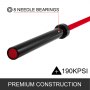 VEVOR Olympic Trap Bar, 2-Inch Hex Deadlift Bar，772 LBS Capacity Shrug Bar, Stainless Steel Hexagon Bar, 65" Trap Bar Deadlift, Hex Bar Olympic with Flat or Raised Handles for Squats, Deadlifts (Red)