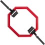 VEVOR Olympic Trap Bar, 2-Inch Hex Deadlift Bar，772 LBS Capacity Shrug Bar, Stainless Steel Hexagon Bar, 65" Trap Bar Deadlift, Hex Bar Olympic with Flat or Raised Handles for Squats, Deadlifts (Red)