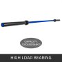 VEVOR Olympic Barbell 33 lbs Lifting Full Body Workout Fitness Exercise Bench Press Bar Capacity 1200LBS for Weightlifting Powerlifting and Crossfit Olympic Bar Weight Bar Bench Press （Blue）