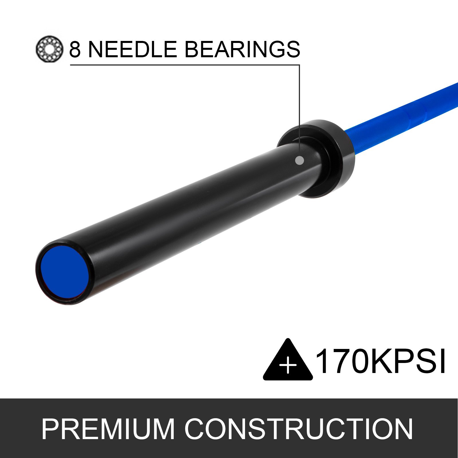 Vevor 2m  Barbell Blue 15KG  Weight Lifting Bar Workout Fitness Exercise Bench Press Bar for Weight Lifting  Bar Weight Bar Bench Lifting Squat with Buckles and Clamps