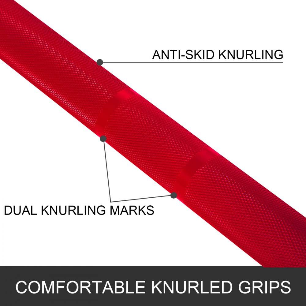 Olympic Barbell Weight Bar Bench Press Lifting Squat Red 15kg 1200LBS 2M