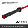 Olympic Barbell Weight Bar Bench Press Lifting Squat Red 15kg 1200LBS 2M