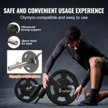 VEVOR Safety Squat Bar, 700 LBS Fitness Squat  Bar, Safety Squat Bar Attachment with Shoulder and Arm Pads, 28mm Diameter Weight Bar, Ideal for Front Squats, Lunges, Rehab, Physical Therapy