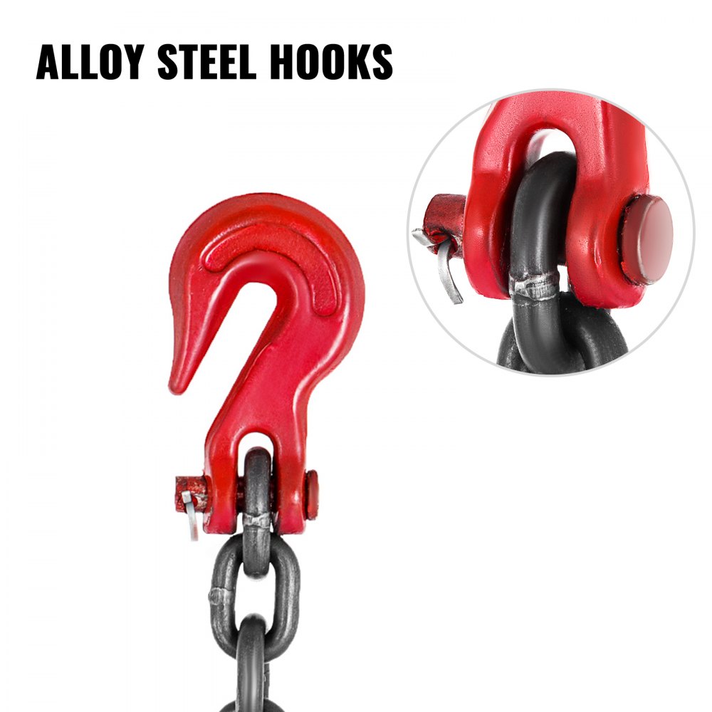 Chain Sling 1/2" X 10' G80 Sog Single Leg Grab Hooks Lifting Rigging