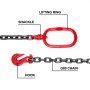 Chain Sling 1/2" X 10' G80 Sog Single Leg Grab Hooks Lifting Rigging