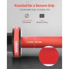 VEVOR 4FT Barbell Bar, Fits 2-Inch Weight Plates, Barbell Bar with Knurled Grip for Strength Training, Weightlifting, Squat, Deadlift, Bench Press, Curl, Overhead Press, 550lbs/226kg Capacity