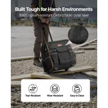 VEVOR Rolling Tool Bag 25 Pockets Heavy Duty Roller Tool Bag on Wheels
