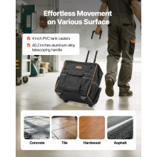 VEVOR Rolling Tool Bag 25 Pockets Heavy Duty Roller Tool Bag on Wheels