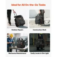 VEVOR Rolling Tool Bag 25 Pockets Heavy Duty Roller Tool Bag on Wheels