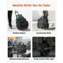 VEVOR Rolling Tool Bag 25 Pockets Heavy Duty Roller Tool Bag Telescoping Handle