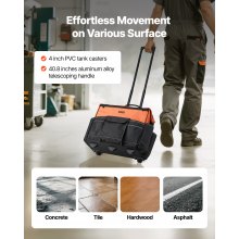 VEVOR Rolling Tool Bag 27 Pockets Heavy Duty Roller Tool Bag on Wheels