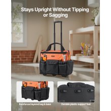 VEVOR Rolling Tool Bag 27 Pockets Heavy Duty Roller Tool Bag on Wheels