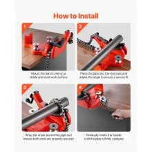 Screw Bench Chain Vise 1/2 to 8 inch Capacity Heavy Duty Chain Pipe Vise