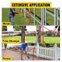 VEVOR Post Puller 42" Long Chain Fence Post Puller 32" Standing Frame Wood Post Puller Set with Lifting Chain Puller Stump Puller Fence Post Remover for Round Fence Post, Metal, Sign Post & Tree Stump
