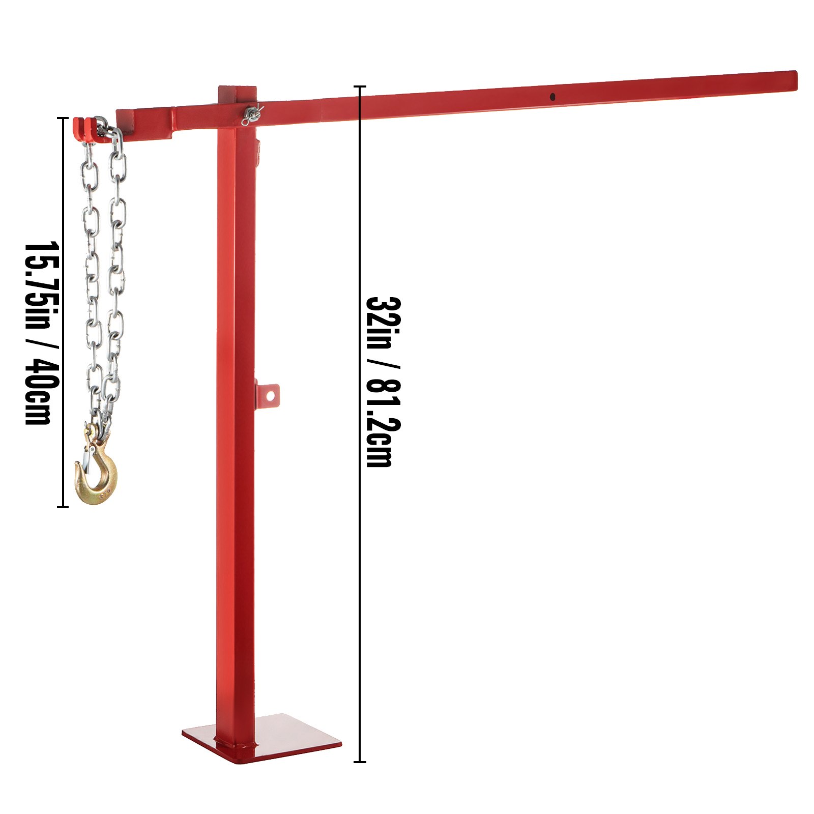 VEVOR Post Puller 42" Long Chain Fence Post Puller 32" Standing Frame Wood Post Puller Set with Lifting Chain Puller Stump Puller Fence Post Remover for Round Fence Post, Metal, Sign Post & Tree Stump