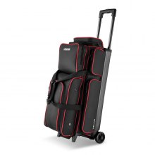 3 Ball Bowling Bag with Wheels Double Roller Bowling Bag with Shoe Compartment