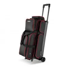 3 Ball Bowling Bag with Wheels Double Roller Bowling Bag with Shoe Compartment