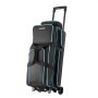 VEVOR Bowling Ball Bag, 3 Ball Double Roller Bowling Bag with Wheels, Featuring a Separate Compartment for Shoes (Up To US Size 16) & Oversized Accessory Pocket, Retractable Handle Extends to 41.34 in