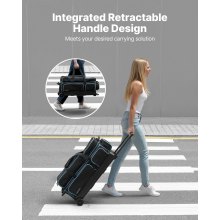 3 Ball Bowling Bag with Wheels Double Roller Bowling Bag with Shoe Compartment
