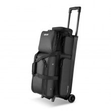 3 Ball Bowling Bag with Wheels Double Roller Bowling Bag with Shoe Compartment