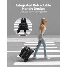 2 Ball Bowling Bag with Wheels Double Roller Bowling Bag with Shoe Compartment