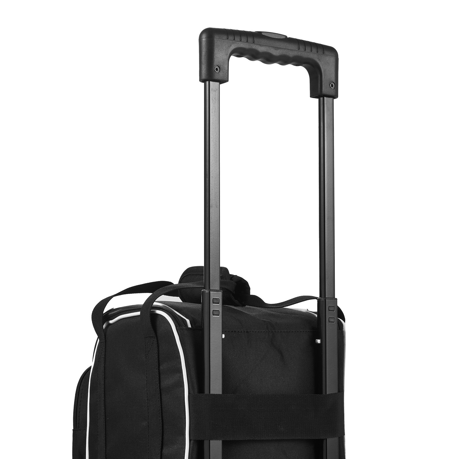 VEVOR 3 Ball Bowling Bag Double Roller Bag with Separate Shoe Compartment, for Bowling Shoes (Up To US Men Size 16), Rolling Ball Bag w/ Wheel, Accessory Pocket, Retractable Handle Extends to 40 in