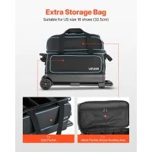 2 Ball Bowling Bag with Wheels Double Roller Bowling Bag with Shoe Compartment
