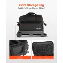 2 Ball Bowling Bag with Wheels Double Roller Bowling Bag with Shoe Compartment