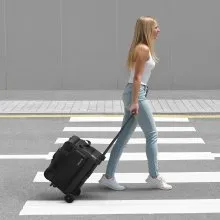 2 Ball Bowling Bag with Wheels Double Roller Bowling Bag with Shoe Compartment