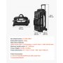 VEVOR 3 Ball Bowling Bag Double Roller Bag with Separate Shoe Compartment, for Bowling Shoes (Up To US Men Size 16), Rolling Ball Bag w/ Wheel, Accessory Pocket, Retractable Handle Extends to 40 in